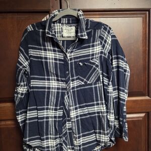 Abercrombie & Fitch Blue and White Plaid Shirt